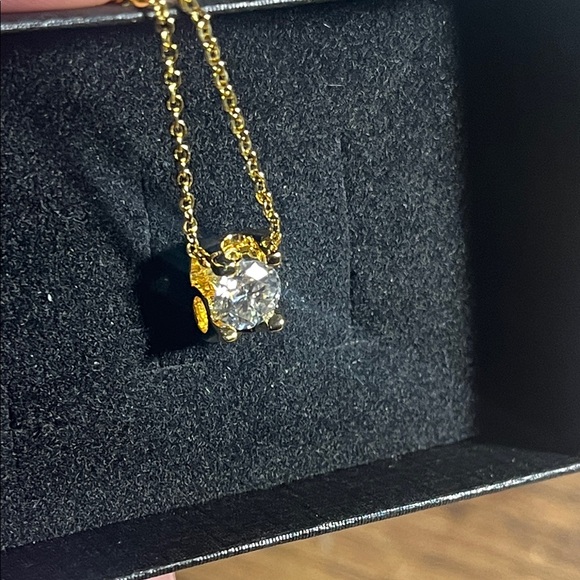 Moissanite 1 ct Gold Necklace - Picture 9 of 10